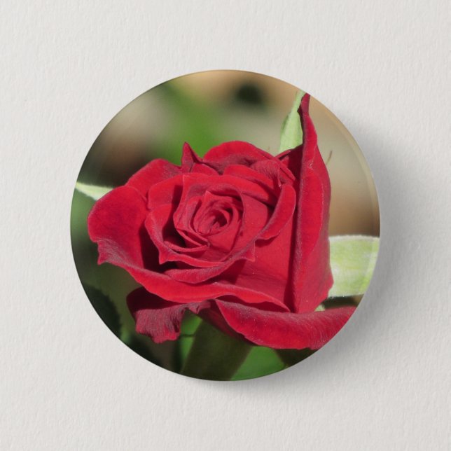 Badge Rond 5 Cm Bouton Rose rouge (Devant)