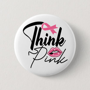 Badge Rond 5 Cm Bouton rose Ruban Survivant Cancer du sein Bouton