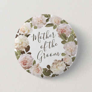 Badge Rond 5 Cm Bouton Roses Françaises Vintage pour la Mère du Ma