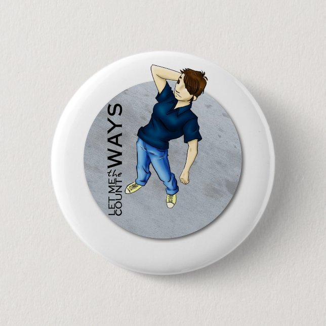 Badge Rond 5 Cm Bouton rouge (Devant)