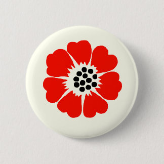 Badge Rond 5 Cm Bouton Rouge