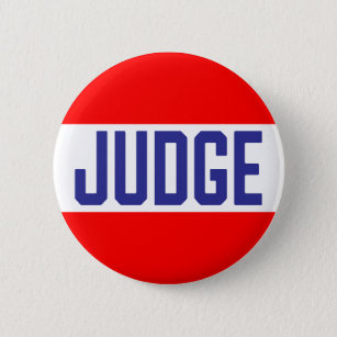 Badge Rond 5 Cm Bouton rouge blanc bleu du juge du concours