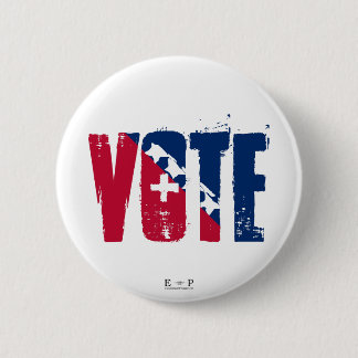 Badge Rond 5 Cm Bouton rouge, blanc et bleu de vote