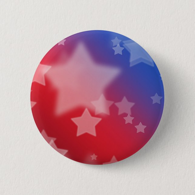 Badge Rond 5 Cm Bouton Rouge blanc et Bleu étoiles (Devant)