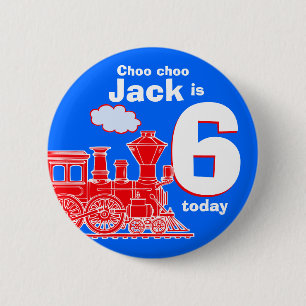 Badge Rond 5 Cm Bouton rouge d'âge de nom de lettre de