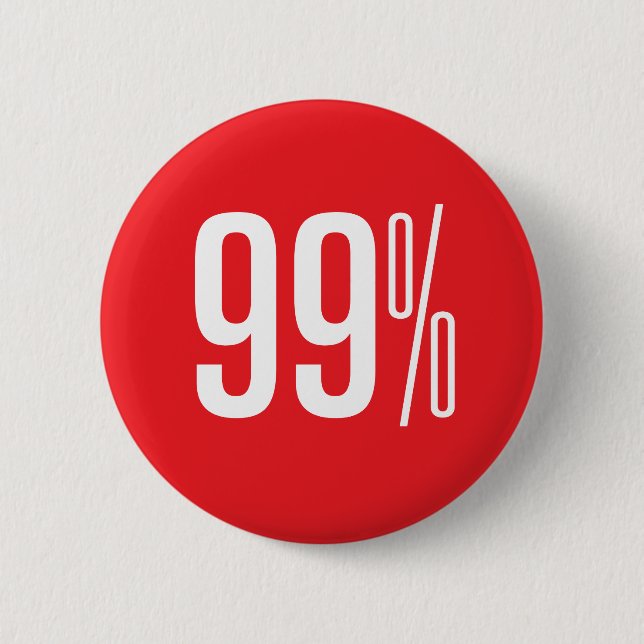 Badge Rond 5 Cm Bouton rouge de 99% (Devant)