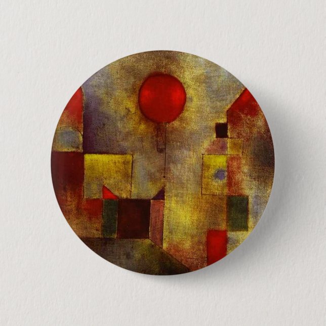 Badge Rond 5 Cm Bouton rouge de ballon de Paul Klee (Devant)