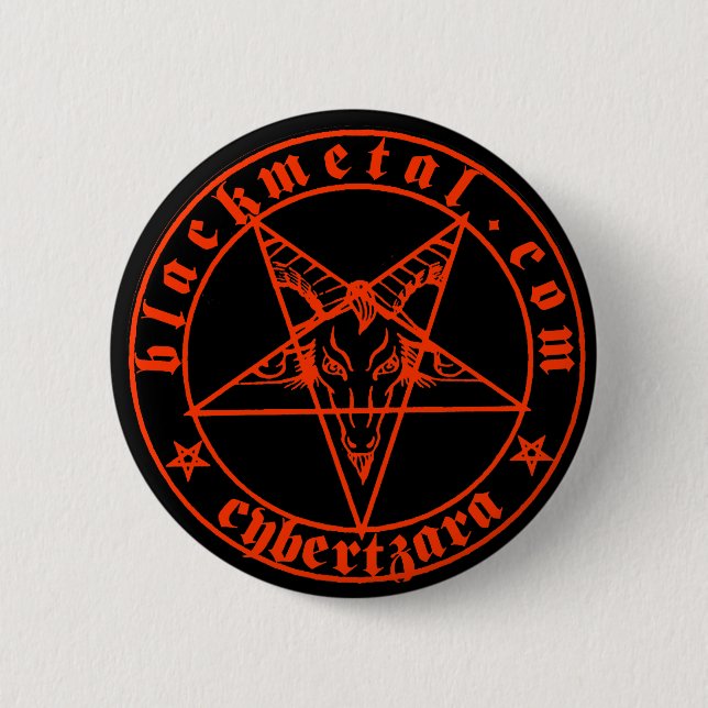 Badge Rond 5 Cm Bouton rouge de Baphomet (Devant)