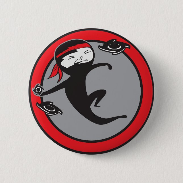 Badge Rond 5 Cm Bouton rouge de ceinture (Devant)