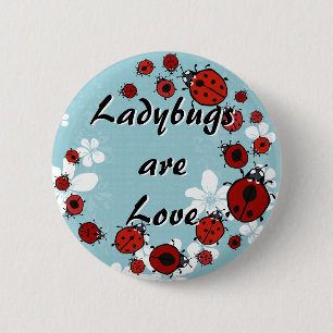 Badge Rond 5 Cm Bouton rouge de coccinelle