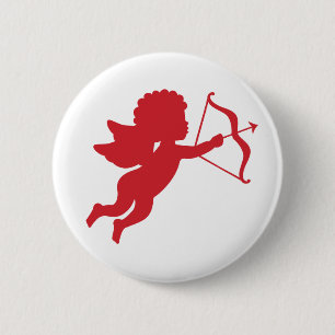 Badge Rond 5 Cm Bouton rouge de cupidon d'amour