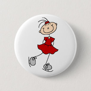 Badge Rond 5 Cm Bouton rouge de patineur artistique