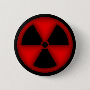 Badge Rond 5 Cm Bouton rouge de symbole de rayonnement