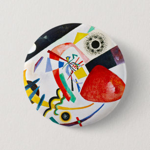 Badge Rond 5 Cm Bouton rouge de tache de Kandinsky