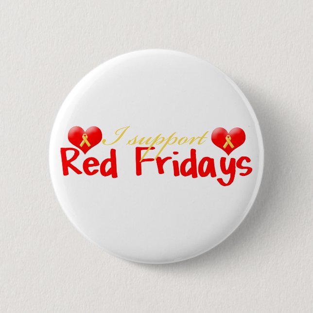 Badge Rond 5 Cm Bouton rouge de vendredi (Devant)