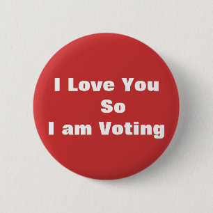 Badge Rond 5 Cm Bouton rouge de vote