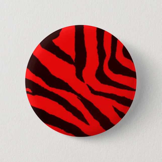 Badge Rond 5 Cm Bouton rouge de zèbre (Devant)