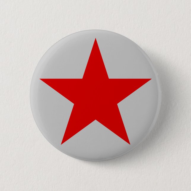 Badge Rond 5 Cm Bouton rouge d'étoile (Devant)