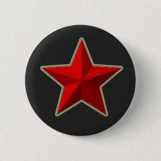 Badge Rond 5 Cm Bouton rouge d'étoile