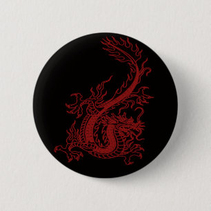 Badge Rond 5 Cm Bouton rouge Dragon Glaurung
