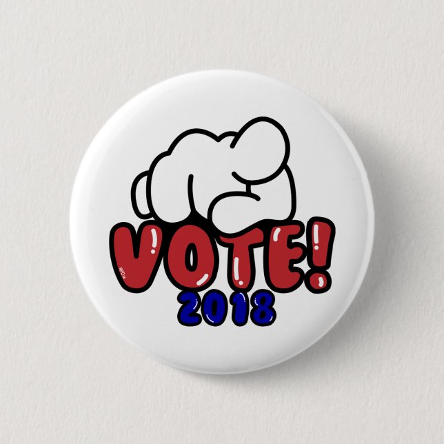 Badge Rond 5 Cm Bouton rouge du VOTE 2018 (Devant)