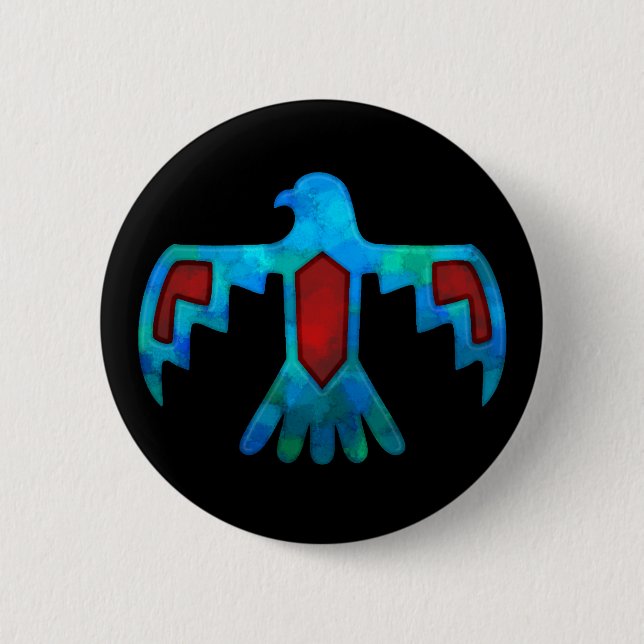 Badge Rond 5 Cm Bouton rouge et bleu de Thunderbird (Devant)