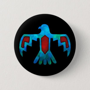 Badge Rond 5 Cm Bouton rouge et bleu de Thunderbird