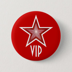 Badge Rond 5 Cm Bouton rouge étoile 'VIP'