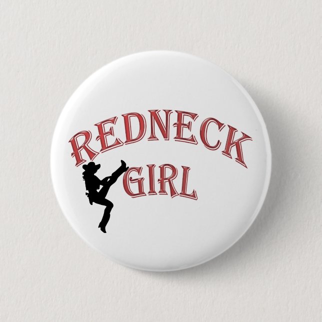 Badge Rond 5 Cm Bouton rouge fille (Devant)