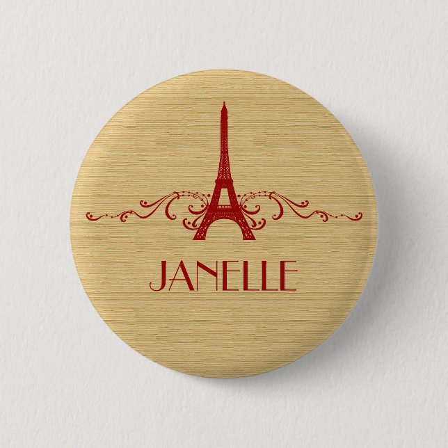 Badge Rond 5 Cm Bouton rouge français (Devant)
