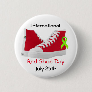 Badge Rond 5 Cm Bouton rouge international de jour de chaussure