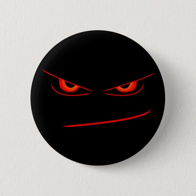 Badge Rond 5 Cm bouton rouge mauvais de yeux (Devant)