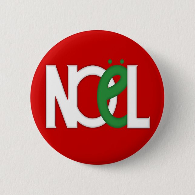 Badge Rond 5 Cm Bouton rouge NOEL (Devant)
