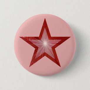 Badge Rond 5 Cm Bouton Rouge rose