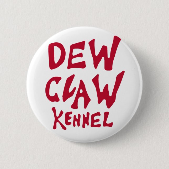 Badge Rond 5 Cm Bouton rouge rouge de chenil de griffe de rosée (Devant)