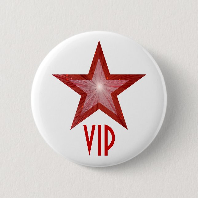 Badge Rond 5 Cm Bouton rouge 'VIP' blanc (Devant)