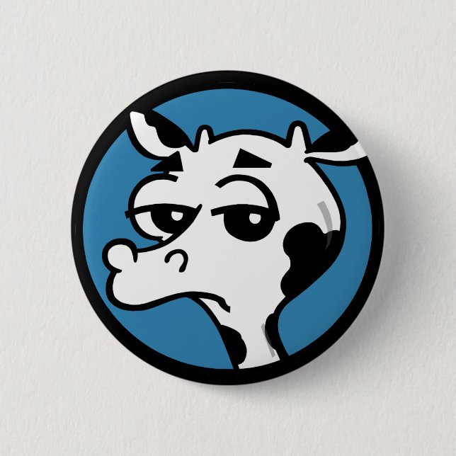 BADGE ROND 5 CM BOUTON ROUND DE VACHE DE CARTOON FUNNING (Devant)