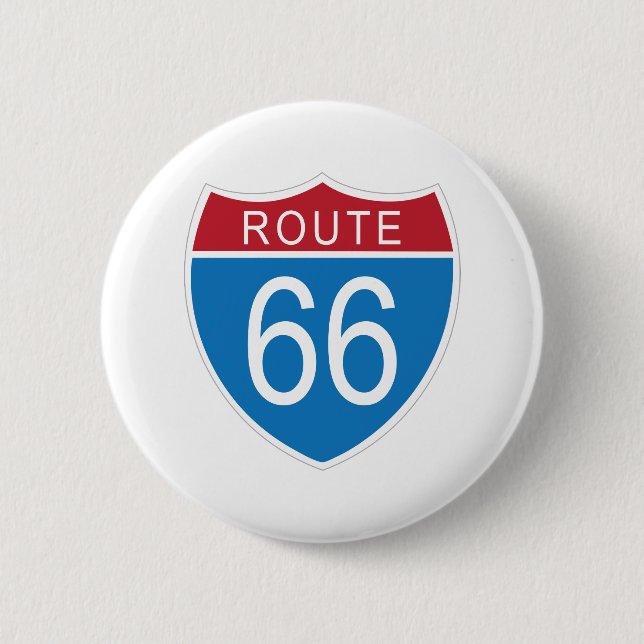Badge Rond 5 Cm Bouton Route 66 (Devant)