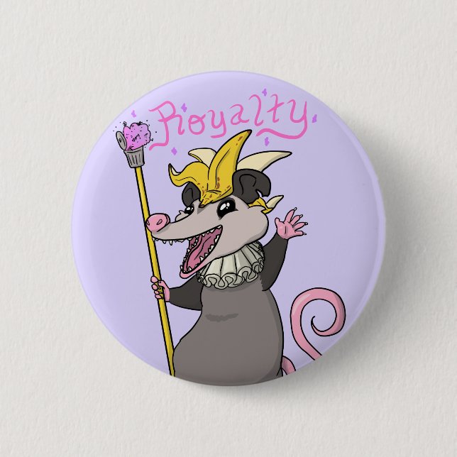 Badge Rond 5 Cm Bouton royal d'opossum (Devant)