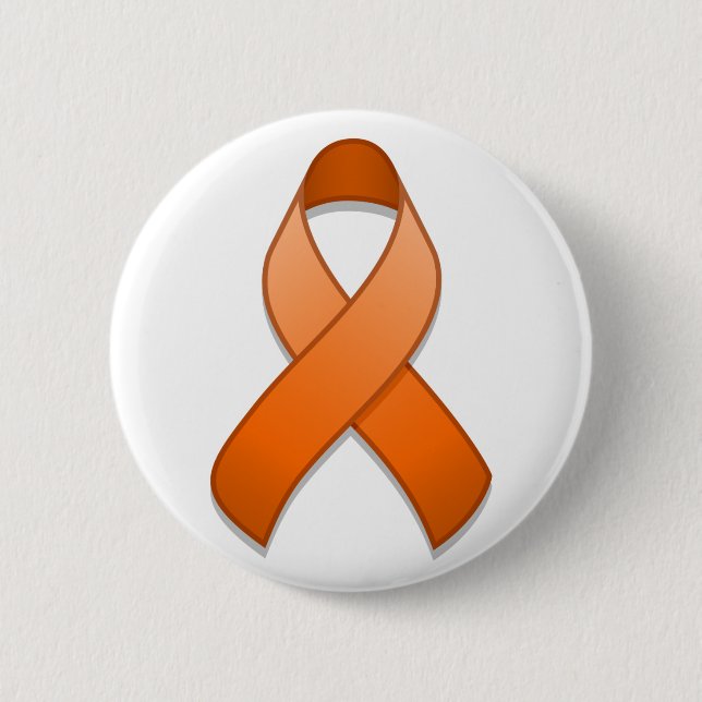 Badge Rond 5 Cm Bouton Ruban de sensibilisation à l'orange (Devant)