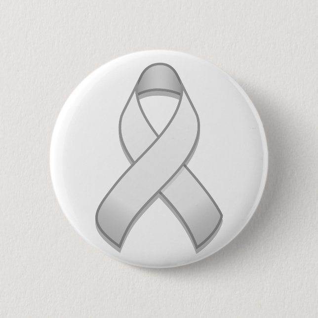 Badge Rond 5 Cm Bouton Ruban de sensibilisation blanche (Devant)