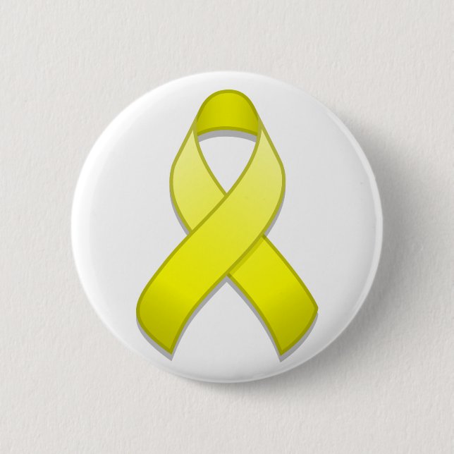 Badge Rond 5 Cm Bouton ruban de sensibilisation jaune (Devant)