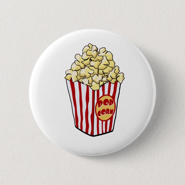 Badge Rond 5 Cm Bouton Sac à Popcorn Carton (Devant)