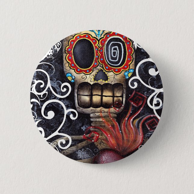 Badge Rond 5 Cm Bouton sacré de coeur (Devant)