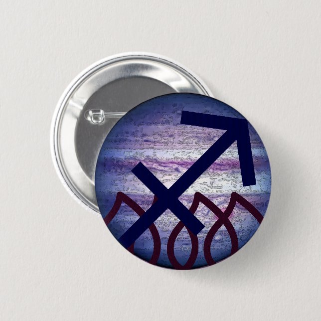 Badge Rond 5 Cm Bouton Sagittaire (Devant & derrière)