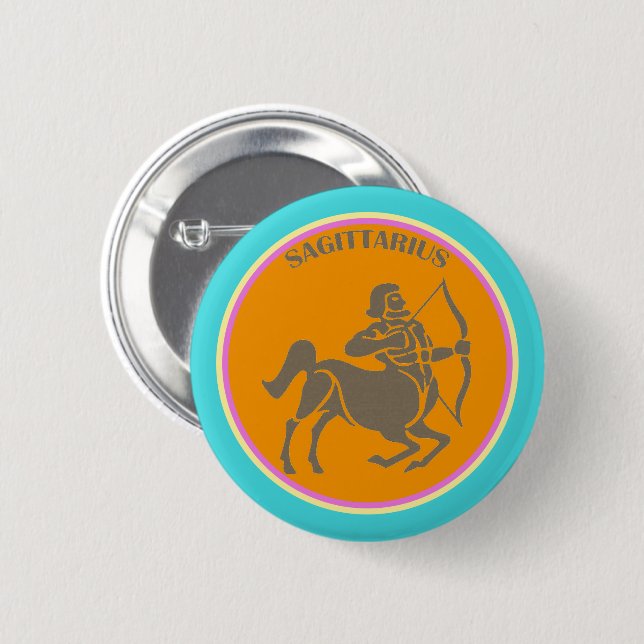 Badge Rond 5 Cm Bouton Sagittarius (Devant & derrière)