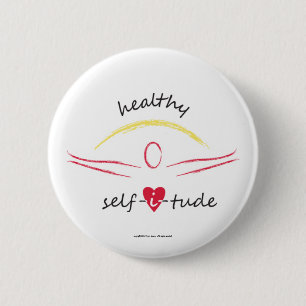 Badge Rond 5 Cm Bouton sain de Selfitude