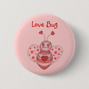 Badge Rond 5 Cm Bouton Saint Valentin