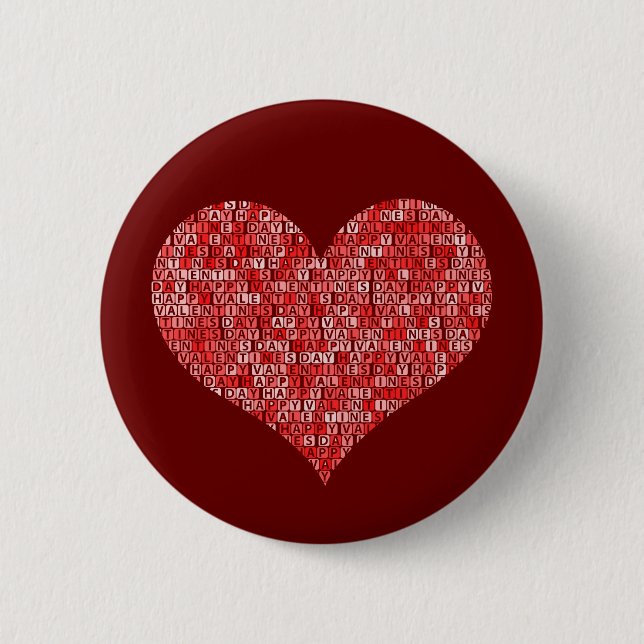 Badge Rond 5 Cm Bouton Saint Valentin (Devant)