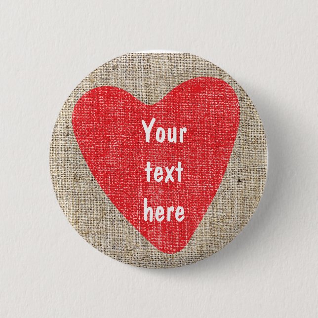 Badge Rond 5 Cm Bouton Saint-Valentin Mariage Campagnard Rustique  (Devant)